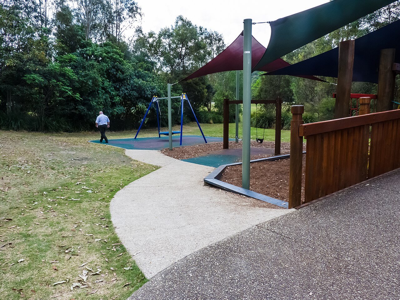 All-abilities playground with shade sails at Grinstead Park, Alderley