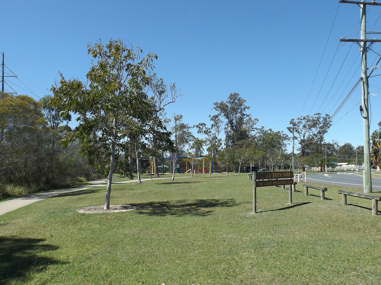 Grass and trees at J J Smith Park, Marsden