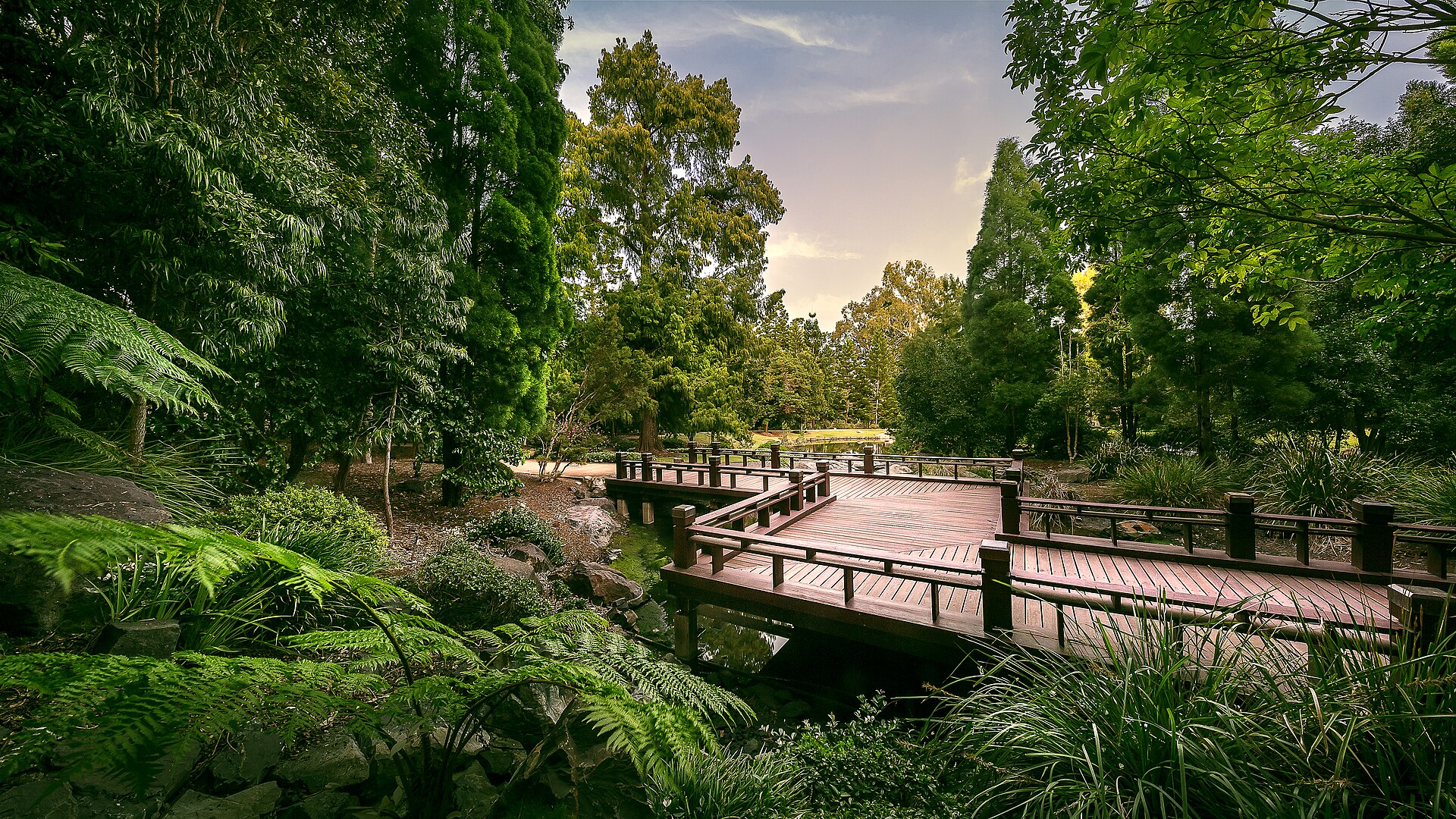 Boardwalk through Nerima Gardens in Queens Park